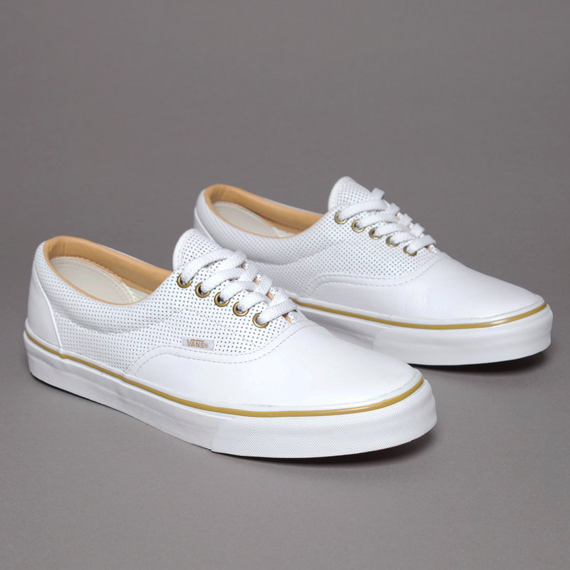 white and gold vans cheap online